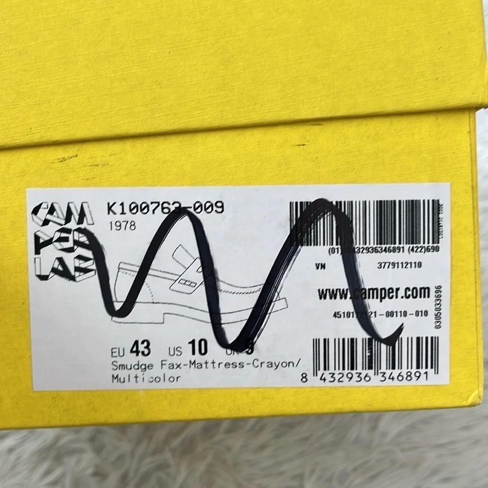 Camper MIL 1978 Men’s loafers Smudge fax Mattress crayon multicolor size 10 - Picture 3 of 11